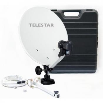 Telestar Camping-Sat-Anlage ohne Receiver (Hartschalenkoffer, 13.7 (35 cm) Spiegel, Single-LNB (0,1dB), Kompass, Kabel 10m, diverse Halter) (5103309)