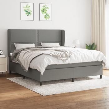 Boxspringbett vidaXL Dunkelgrau 160x200 cm mit Matratze