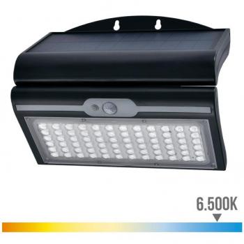 Aplique solar 6W con sensor de movimiento color negro