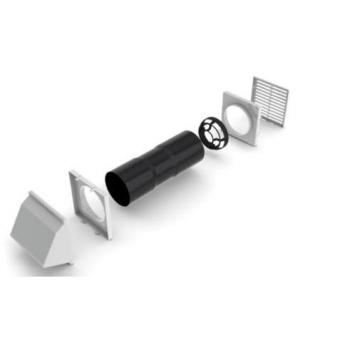 Through Wall Vent Set with Cowl and Baffle