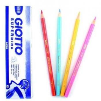 Set di 12 Pastelli Giotto Supermina, Colore Rosso