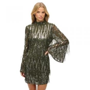Short green sequined dress with ruffles – Superdry (para mujer)