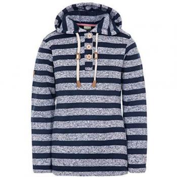 Trespass Women's Society Fleece mit Kapuze, 290 g/m² marineblau gestreift