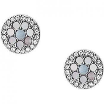 Pendientes de botón de acero inoxidable Fossil para mujer JF03222040