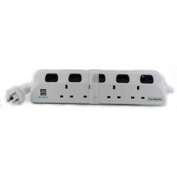 3‑Pin Grounded Argentinian Plug Adapter