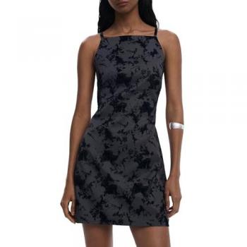 Abito corto Desigual Flockato Grigio
