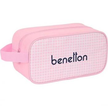 Reisende Schuhtasche Benetton Vichy Rosa (29 x 15 x 14 cm)