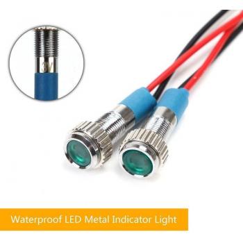 5er-Set 6mm Metall-LED-Warnanzeige mit wasserdichtem Design 3V 6V 12V