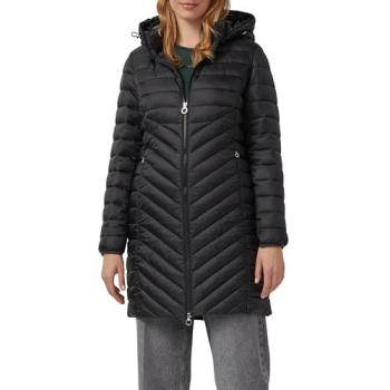Packbarer leichter Mantel mit Zwei-Wege-Reißverschluss und abnehmbarer Kapuze (Slim Fit)