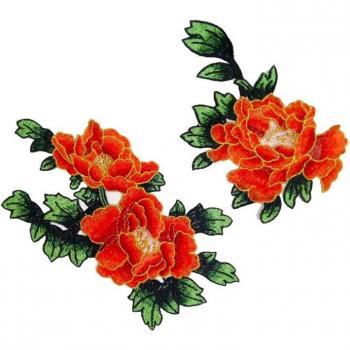 Broderie Pivoine Multicolore – Badge Appliqué