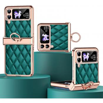 Funda Verde “Diamond Flex” – Compatibilidad Samsung Z Flip 4, Cuero PU y Protector de Bisagra