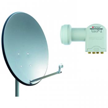RED OPTICUM SAT-Antenne X80 anthrazit mit Quad-LNB