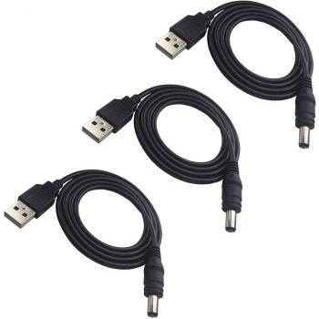 5V Male USB to 5.5mm x 2.5mm DC Cable