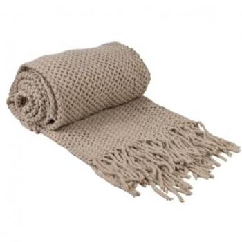Fransen-Wohndecke Beige 130 x 200 cm