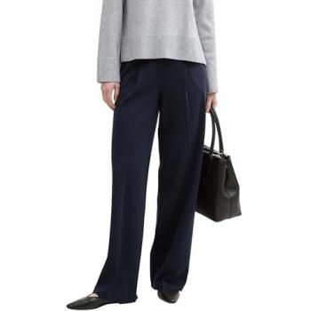 TOM TAILOR Wide Leg Hose LEA, blau, Größe 38/30