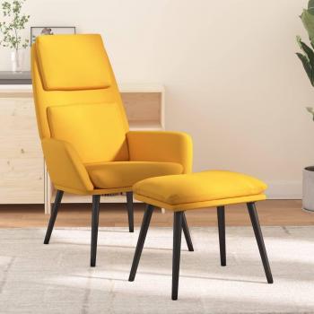 VidaXL Senfgelber Stoff Relaxsessel mit Hocker