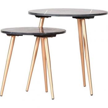 Höffner Beistelltisch 2er Set Plateau – Grau (Anthrazit)