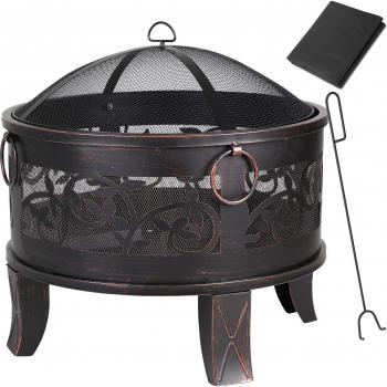 Gardebruk Garden Patio Fire Pit with Spark Protection Mesh and Grill Guard
