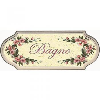 Domus Artis Targa per Porta Camera Shabby Chic Fiori Rosa