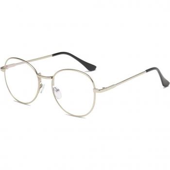 Super Clear Lens Metal Antiradiation Vintage Round Glasses