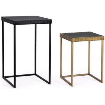 Tavolino Yamir grande 40x66cm con piano in vetro