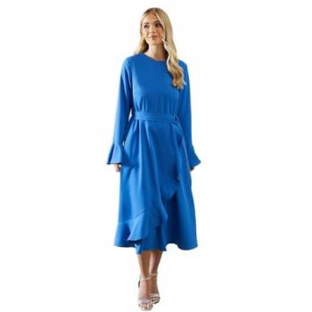 Wallis Women's Blue Ruffle Front Midi Dress