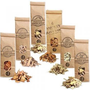Scented Olive Wood SOW 6X 500 ml – Cippati di Legno d'Olivè con Mandorlo, Leccio, Limone, Arancia e Noce (2-3 cm)