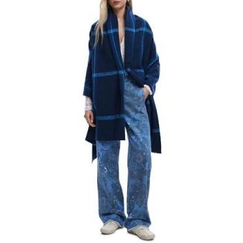 Cachecol Desigual Azul com Padrão Xadrez