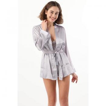Completo notte donna, pantaloni corti pois, rosa L
