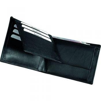 Porte-monnaie en cuir Alassio noir 120 mm x 90 mm
