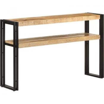 Table d’accueil fonctionnelle en manguier brut – dimensions 120x30x75 cm