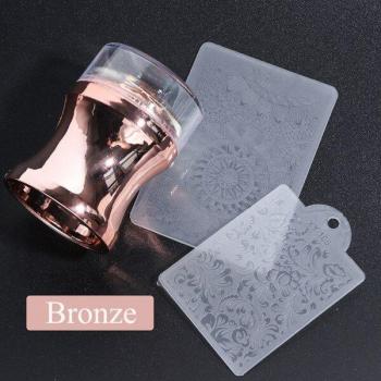3pc Clear Jelly Nail Art Stamper and Scraper Set