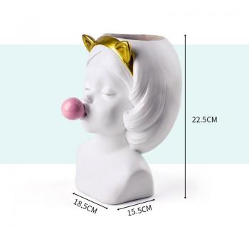 White Catwoman Head Planter