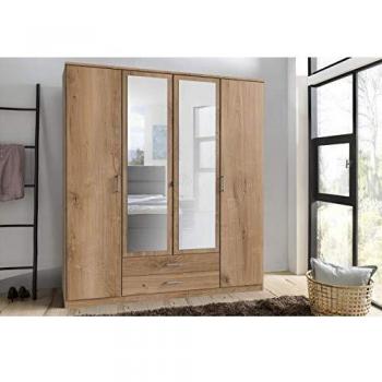 Wimex 180 cm Oak Wood Wardrobe, 4 Doors & 2 Drawers – German Design