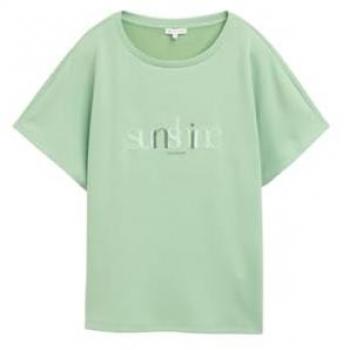 Tom Tailor Scuba Graphic Top – True Green, S (Women)