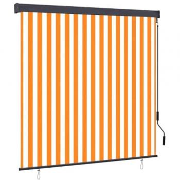 Store Roulant Anti-UV 180 x 250 cm Orange et Blanc