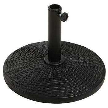 Pied de parasol rond imitation rotin noir bronze Ø 44,5 x 32 cm poids net 11-12,5 kg