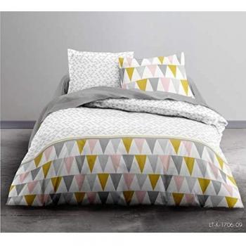 Coussin d’inspiration TODAY – coton 100 %, couleur beige-moutarde