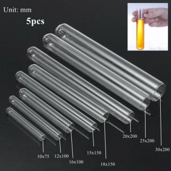 U-Shaped Bottom Borosilicate Test Tubes, 5 Pieces, 10-30mm