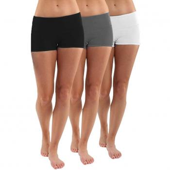 Pack 3 shorts Capri fitness femme, XL, gris‑blanc‑noir, court, yoga, sport