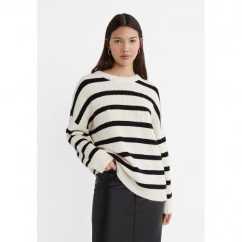 Stradivarius Striped Knit Sweater Transparent L