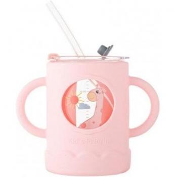 Silicone Baby Drinking Cup with Straw – Two Handholds, Safe Temperature Control, Lightweight, 400 ml