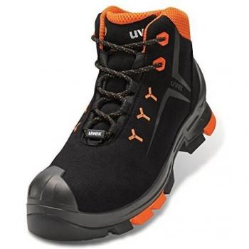 Calzatura alta con lacci nero/arancione 2, S3