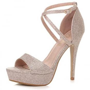 Glittered Two-Part High Heel with Straps