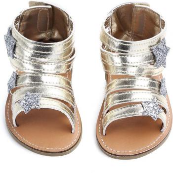Focosorn Élégance Jeune – Sandales PU pour filles, talons plats et doux, 0‑18 mois