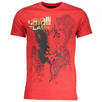Cavalli Class Red Cotton T-Shirt