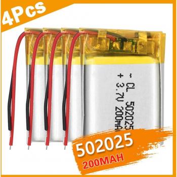 Batterie 3.7V 200mAh 502025 pour dispositifs Bluetooth et mini caméras