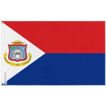 Dual‑Face Saint‑Martin Flag 128x192 Poly with Metal Rings