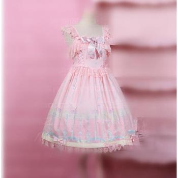 Sweet Lolita Vintage Lace Printing Dress