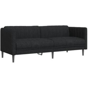 VidaXL Trivietė Black Polyester 3-Seater Sofa (Lithuanian)